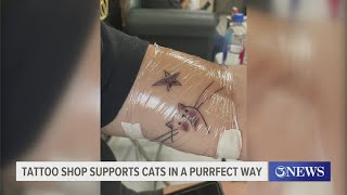 Local tattoo shop supports The Cattery Cat Shelter on Friday [upl. by Gapin424]