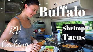 Buffalo Shrimp Tacos  RV Cooking amp Healthy RV Recipes 10 [upl. by Aerdnahc719]