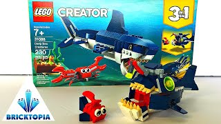 LEGO Creator 3 in 1 Deep Sea Creatures Angler Fish  Lego Speed Build 31088 [upl. by Nomzzaj]