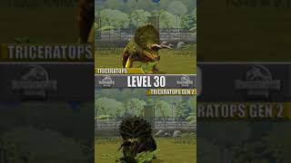 TRICERATOPS VS TRICERATOPS GEN 2 MAX LEVEL 40  JURASSIC WORLD THE GAME [upl. by Agarhs]