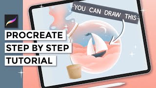 Step by Step Procreate Tutorial  Pastel Dreamy Landscape Drawing on iPad Pro [upl. by Haze736]