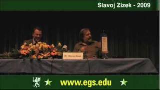 Slavoj Zizek Applauding Stalin and Fascism 2009 1212 [upl. by Ardnahs549]