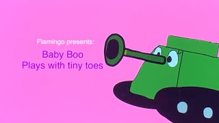 Flamingo animation Baby Boo Plays with tiny toes [upl. by Dirk190]