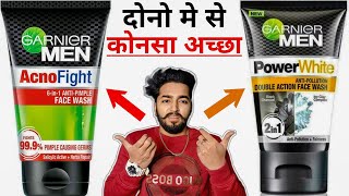 Garnier Men Acno Fight Face Wash VS Garnier Men Power White Face Wash [upl. by Lamoree]