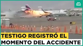 Avión de Latam impactó con carro de bomberos en la pista del aeropuerto de Lima [upl. by Porta]