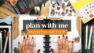 OCTOBER PLAN WITH ME  Monthly Layout amp Overview Pages Setup in a Classic Happy Planner [upl. by Sucram]