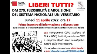 quotLiberi tuttiquot Incontro informativo della docenza universitaria sulla revisione del DM 27004 [upl. by Nahsed]