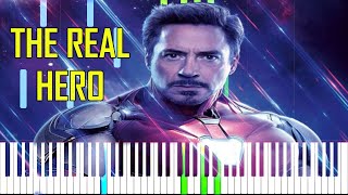 The Real Hero  Avengers Endgame Synthesia Piano Tutorial [upl. by Strauss]