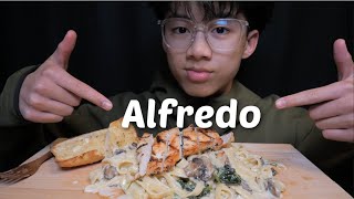 Grill Chicken Fettuccine Alfredo Pasta Extra Creamy  NE Lets Eat [upl. by Namrej]