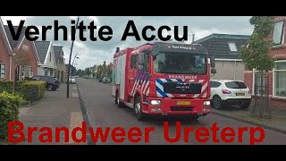 Versneller 026933  Brandweer Ureterp  Prio 1 Verhitte Accu  Drachten Kelvinlaan [upl. by Coveney]