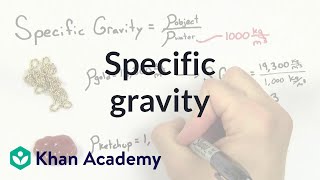 Specific gravity  Fluids  Physics  Khan Academy [upl. by Ahsieat]