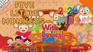 Five Little Monkeys Jumping on the Bed  Nursery Rhymes amp Kids Songs  SingAlong Fun with Lyrics [upl. by Emoreg]