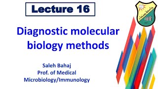 16 Diagnostic molecular biology methods [upl. by Ynnam]