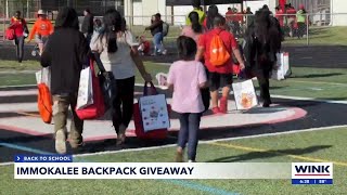 Immokalee backpack giveaway [upl. by Sedecram]