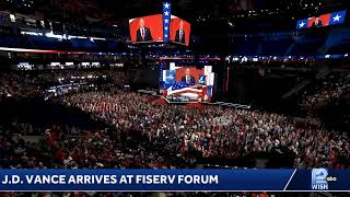 JD Vance arrives at Fiserv Forum [upl. by Lokin471]