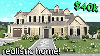 40k Spring Realistic Bloxburg House Build 2 Story Exterior Tutorial [upl. by Tasia]