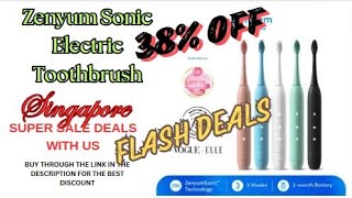 Zenyum Sonic Electric Toothbrush  BlackWhitePinkBlueGreen From Singapore1 Year Warranty [upl. by Bonar]