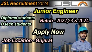 JSL Recruitment 2024  Junior Engineer  Diploma students [upl. by Othelia]