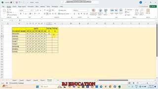 How to make Attendance sheet in Excel  count Present and Absence Ms  Excel 🔥🔥💯 excel exceltips [upl. by Vanny]