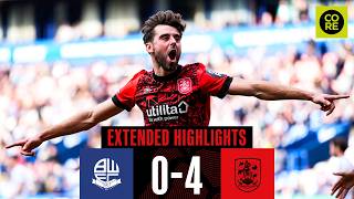 EXTENDED HIGHLIGHTS  Bolton Wanderers 04 Huddersfield Town [upl. by Hubert]