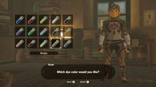 The Legend of Zelda Breath of the Wild – How to Dye Link’s Armor Customization Guide [upl. by Anawed]