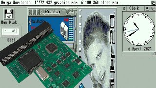 Playing MP3 on the stock Amiga 1200 only with AmigaKit 8MB Fast RAM Memory Expansion [upl. by Hamner]