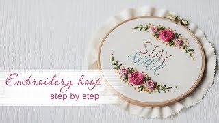 Embroidery hoop art step by step [upl. by Saideman]