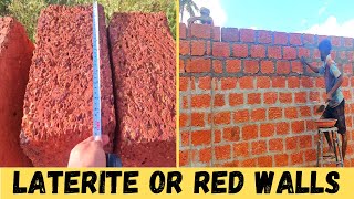 Laterite or Red Stone Walls Complete Details A2Z Construction Details [upl. by Anialem]