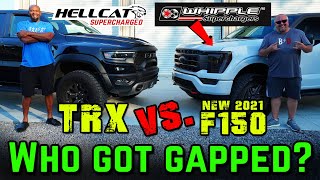 Supercharged 2021 F150 vs RAM TRX Drag Racing amp Roll Racing [upl. by Ennasirk]