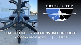 Diamond DA50 RG Demonstration Flight  KADS 81923 [upl. by Miner]