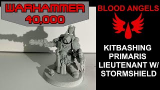 Kitbash  Blood Angels Primaris Lieutenant Neo Pistol amp Shield [upl. by Aiekal]