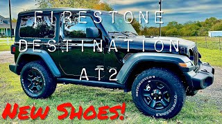 Firestone Destination AT2 tires on my 2023 Jeep Wrangler Sport  the tire changes everything [upl. by Hunter]