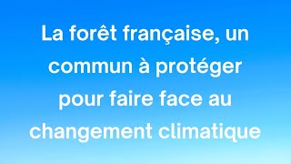 LA FORÊT FRANÇAISE UN COMMUN À PROTÉGER FACE AU CHANGEMENT CLIMATIQUE avec Denis SOULÉ [upl. by Latimer455]