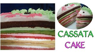 Cassata cake  4 layer cake  Cassata Cake Recipe [upl. by Agneta]