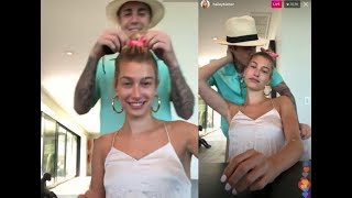 Full Justin Bieber amp Hailey Baldwin Bieber Instagram Live Stream being happy smiling  March 31 2019 [upl. by Couq]