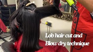 lob hair cutting blowdry kase kare Frenches hair cut long bob gahr par kase kare2024 [upl. by Naesed]