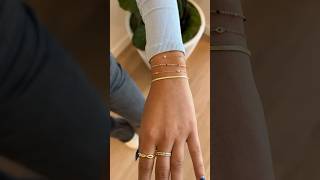 Styling a dainty bracelet stack at gorjana Manhattan Beach goldjewelry style bracelet [upl. by Anirdnajela]