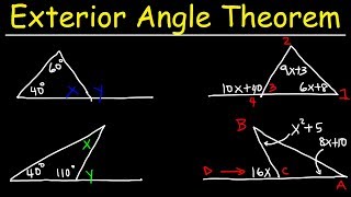 Exterior Angle Theorem For Triangles Practice Problems  Geometry [upl. by Ortiz]