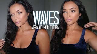 MERMAID WAVES “WET LOOK” KIM K HAIR TUTORIAL Stephanie Ledda [upl. by Ettenav]