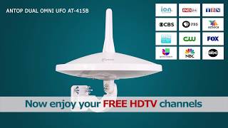 ANTOP UFO Dual Omni AT415B OutdoorRVAttic HDTV Antenna  Smartpass Amplified [upl. by Brenn847]