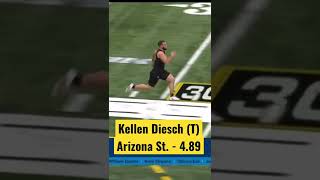 Top 4 fastest official 40yard dashes by Offensive Lineman at the 2022 NFL Combine [upl. by Elleneg127]