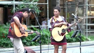 Na Mele No Na Pua with Lehua Kalima and Shawn Pimental at Waikiki Beach Walk [upl. by Miyasawa]