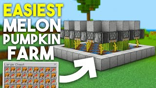 EASIEST Melon and Pumpkin Farm Minecraft Bedrock 121 MCPEXboxPS4Nintendo SwitchWindows10 [upl. by Denn]