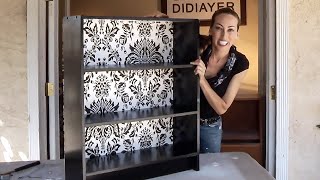 DIY Bookshelf Makeover with Wallpaper [upl. by Isac]