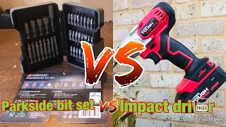 parkside £3 99 bit set vs impact driver can you use them in a impact driver worth it or not [upl. by Bettine]