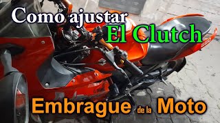 Como ajustar el Clutch o embrague de la moto Gixxer fácil y rápido [upl. by Pacien]