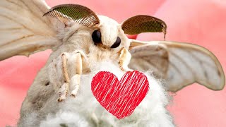 Poodle Moth Silkworm Moth CLOSEUP Cute Bombyx mori [upl. by Siulegroj]