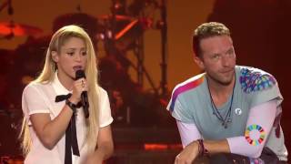 Chantaje  Chris Martin y Shakira at Global Citizen Live [upl. by Weksler]