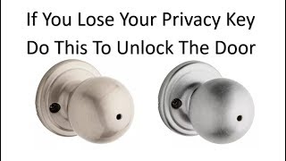 How To Unlock Bathroom Door If You Lose Your Privacy Lock Key The Smart amp Easiest Way [upl. by Imit]