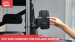 How to install UTV Side Mirrors Compatible with Polaris Ranger amp Defender  Kemimoto [upl. by Araes]